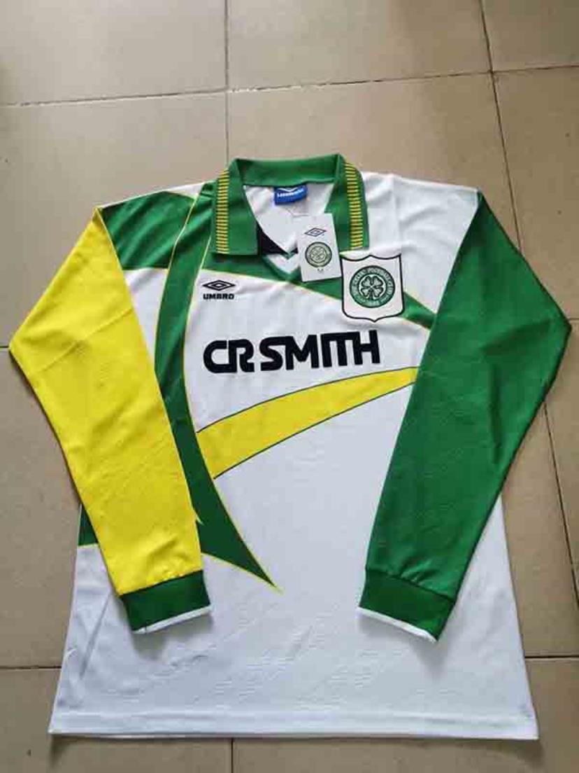 AAA Quality Celtic 93/95 Away White Long Soccer Jersey